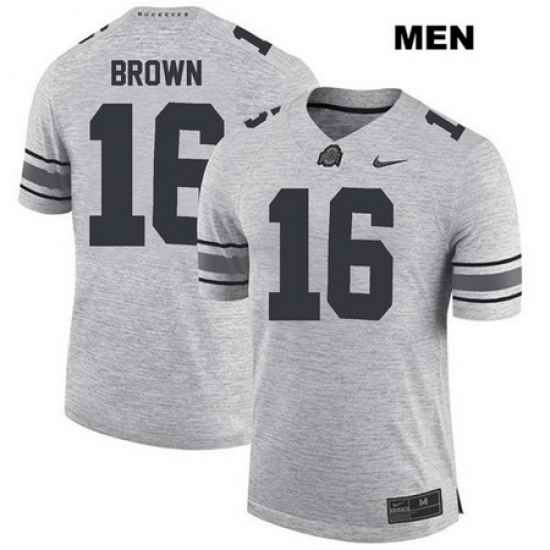 Cameron Brown Ohio State Buckeyes Authentic Stitched Mens  16 Nike Gray College Football Jersey Jersey